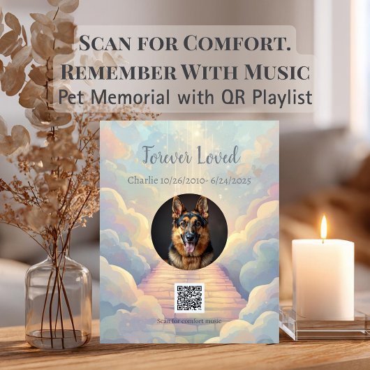 QR Code Rouw Playlist Rainbow Bridge Tributo Fotoplaat