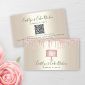 QR-code Roze bankbakkerij dessert Glitter Drip Gol Visitekaartje