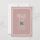 QR Code Roze Bloemen Huwelijk QR RSVP (Voorkant)