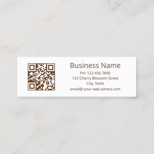 QR Code Roze Blush Roos | Roos Gold Mini Visitekaartje (Achterkant)