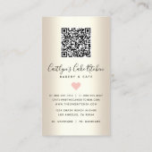 QR Code Roze Cake Glitter Drip Gold Bakery Dessert Visitekaartje (Achterkant)