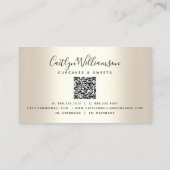 QR-code Roze cupcake bakkerij Chef Glitter Drip Go Visitekaartje (Achterkant)