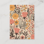 qr code Roze Geel Sinaasappel Wildflowers Bruiloft Informatiekaartje (Achterkant)