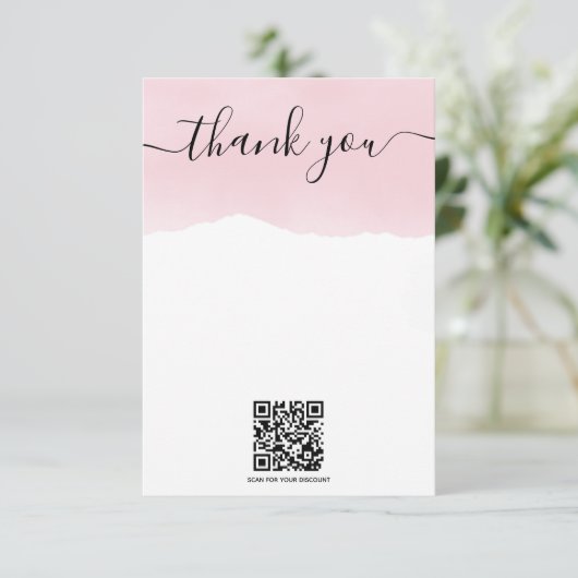 QR code roze waterverf dank u kaart invoegen (Staand voorkant)