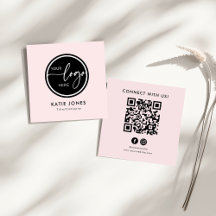 QR-code Roze Wit Aangepaste Logo Neem contact met