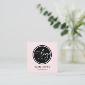 QR Code Roze Wit Aangepaste Logo Verbind met ons Vierkante Visitekaartje (Staand voorkant)