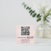 QR-code RSVP bevlekte zachte roze bruiloft Informatiekaartje (Staand voorkant)