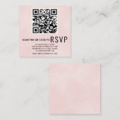 QR-code RSVP bevlekte zachte roze bruiloft Informatiekaartje (Voorkant / Achterkant)