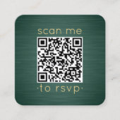 QR-code RSVP bruiloft — Groene goudbehuizing met d Vierkante Visitekaartje (Voorkant)