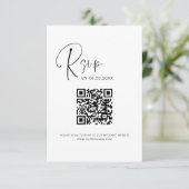 QR-code RSVP bruiloft Website legant Kaartje (Staand voorkant)