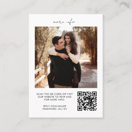 QR-code RSVP-bruiloft Website Visitekaartje (Voorkant)