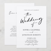 QR-code RSVP Calligraphy Kraft Paper Wedding Kaart (Voorkant / Achterkant)