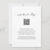 QR-code RSVP Elegant Black Calligraphy Wedding Kaart (Achterkant)