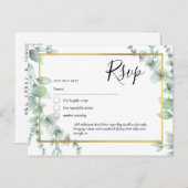 QR-CODE RSVP Eucalyptusbladeren Groene Huwelijksfe Briefkaart (Voorkant / Achterkant)
