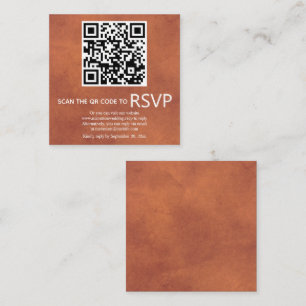 QR-code RSVP gekleurde terracotta bruiloft Informatiekaartje