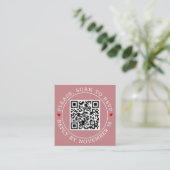 QR-code RSVP-grens en hevige bruiloft met stoffige Informatiekaartje (Staand voorkant)