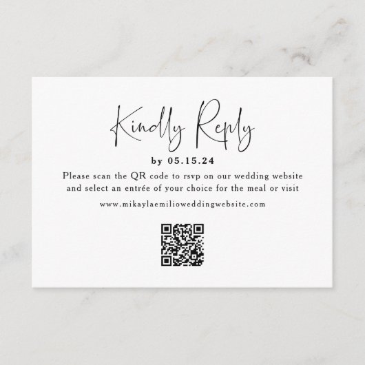 QR-code RSVP-Kaart voor bruiloft RSVP Informatiekaartje (Voorkant)