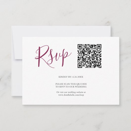 QR-code RSVP-kaarten Bourgogne RSVP Kaartje (Voorkant)