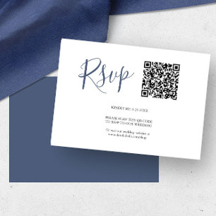 QR-code RSVP-kaarten marineblauw RSVP Kaartje