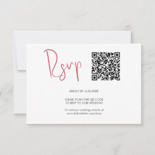 QR-code RSVP-kaarten Rood RSVP Kaartje