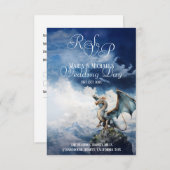 QR Code RSVP Keltische Dragon Fantasy Sprookje Informatiekaartje (Voorkant / Achterkant)