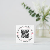 QR-code RSVP lichtroze rand en bruiloft met hart Informatiekaartje (Staand voorkant)