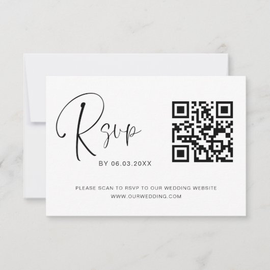 QR Code RSVP Mariage Site Web Photo Elegant (Devant)
