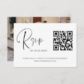 QR Code RSVP Mariage Site Web Photo Elegant (Devant / Derrière)