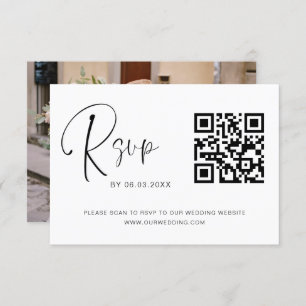 QR Code RSVP Mariage Site Web Photo Elegant