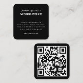 QR-code RSVP Online bruiloft Website Eenvoudig zwa Informatiekaartje (Voorkant / Achterkant)