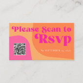 QR Code RSVP retro bruiloft website Informatiekaartje (Voorkant)