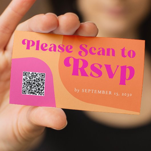 QR Code RSVP retro bruiloft website Informatiekaartje