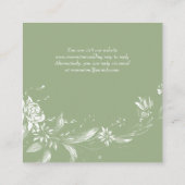 QR code RSVP, salie groene bloemen bloemenbruiloft Informatiekaartje (Achterkant)