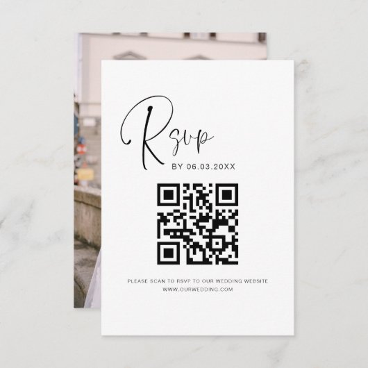 QR Code RSVP Site Mariage Élégant (Devant / Derrière)