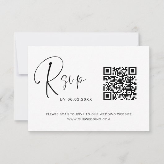 QR Code RSVP Site Mariage Élégant (Devant)