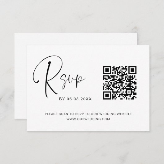 QR Code RSVP Site Mariage Élégant (Devant / Derrière)