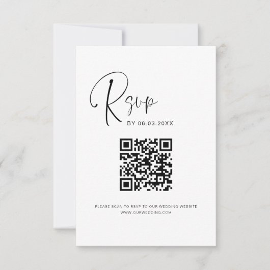 QR Code RSVP Site Mariage Élégant (Devant)
