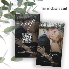 QR-code RSVP-website voor bruiloft met foto elegan Informatiekaartje