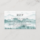 QR-code RSVP Weddenschap Rustic Mountain Pine Informatiekaartje (Voorkant)