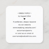 QR Code RSVP Wedding Website Square Enclosure Kaar Vierkante Visitekaartje (Achterkant)