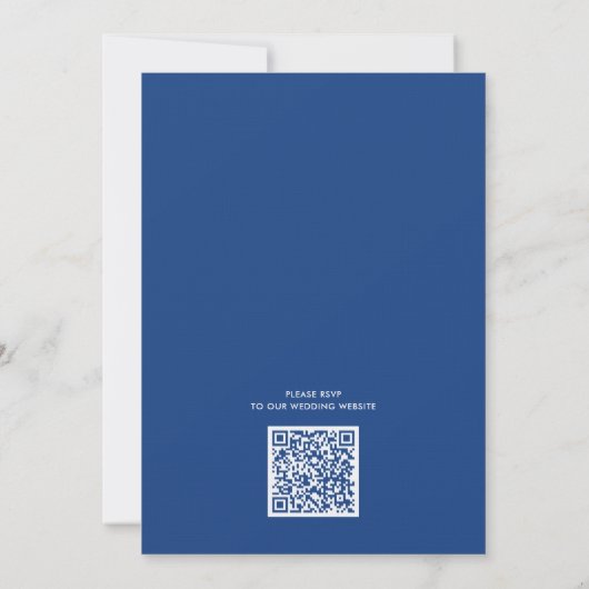 QR code Rustic Blue Fleur sauvage Faire-part de ma (Dos)