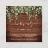 QR-code Rustic Eucalyptus Greenery Wedding RSVP Informatiekaartje (Voorkant)