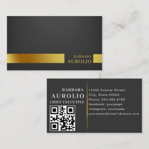 QR-code Rustic Kraft Modern Stylish Professional Visitekaartje