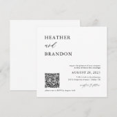 QR Code Rustic Mariage Carré Invitation (Devant / Derrière)