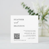 QR Code Rustic Mariage Carré Invitation (Debout devant)