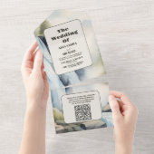 QR Code Rustieke Berg Waterval Boho Bruiloft All In One Uitnodiging (Afscheurbaar)