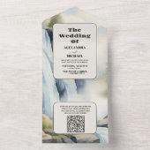 QR Code Rustieke Berg Waterval Boho Bruiloft All In One Uitnodiging (Binnen)