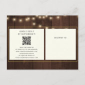 QR code rustieke bloemenfoto bruiloft alles in één Uitnodiging Briefkaart (Achterkant)