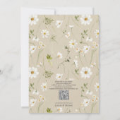 QR Code Rustieke Waterverf Daisy Flowers Bruiloft Kaart (Achterkant)
