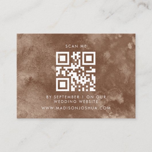 Qr-code Rustige Waterverf Wild Fern RSVP Informatiekaartje (Voorkant)